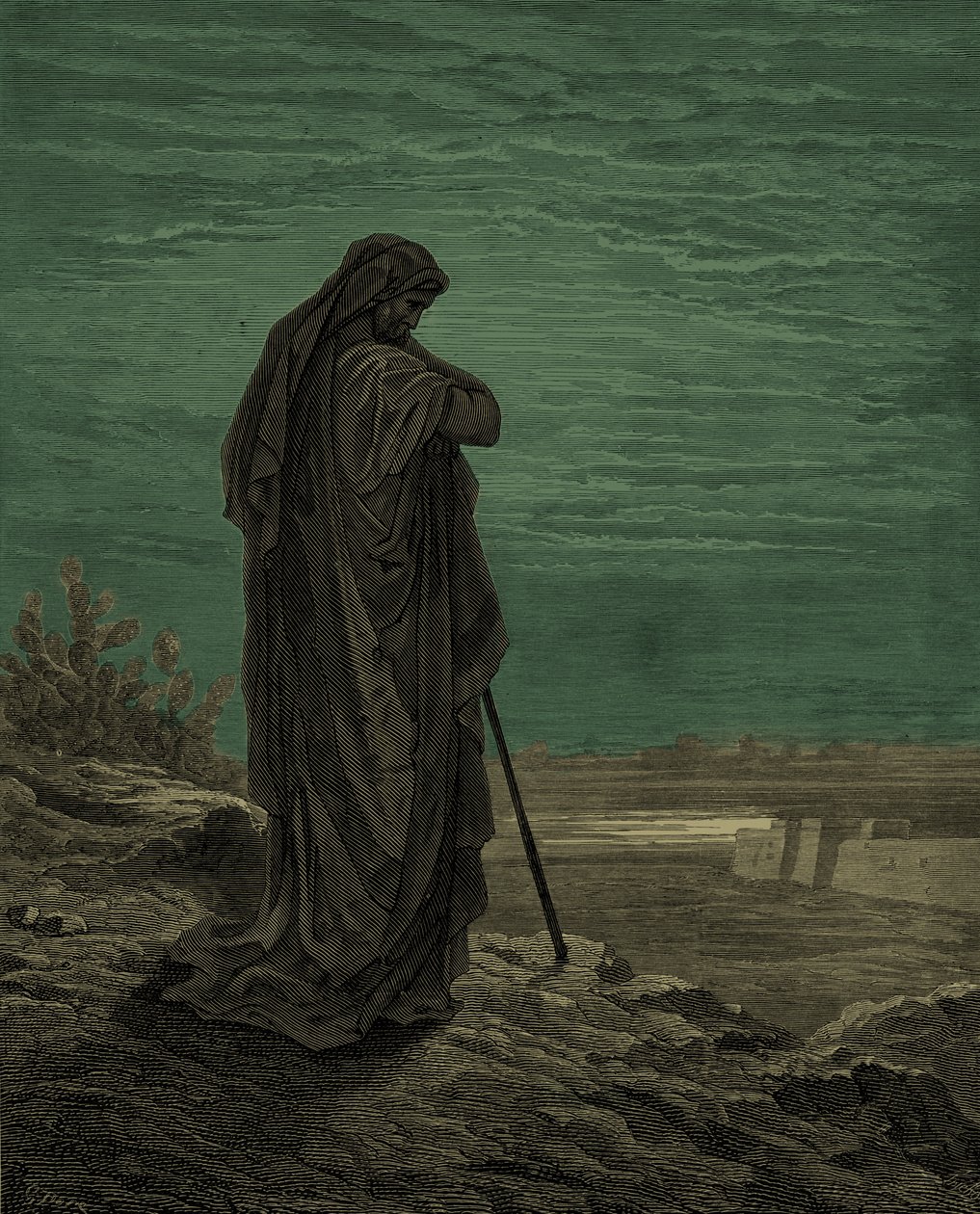 Prorok Amos, rytina Gustava Doré. - Bible od Gustave Dore