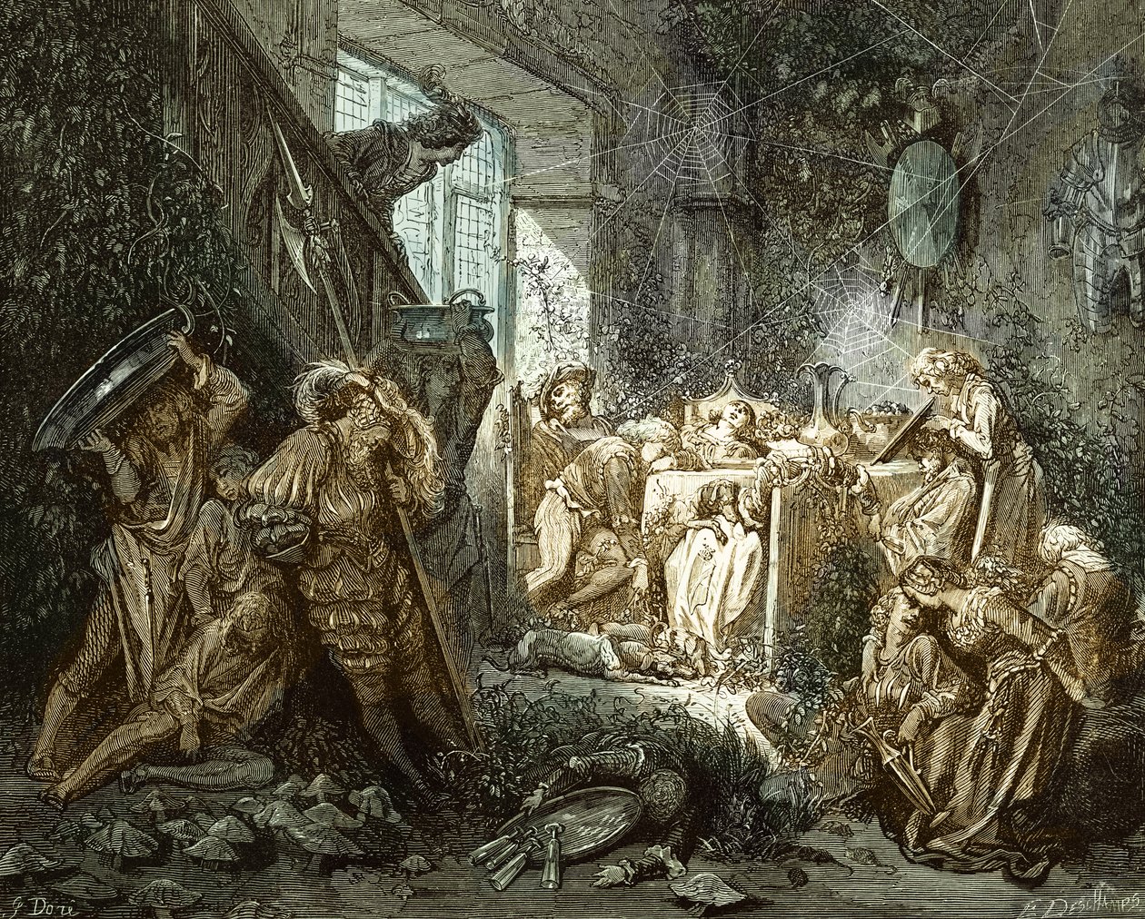 Šípková Růženka: Princ v hodovní síni. od Gustave Dore