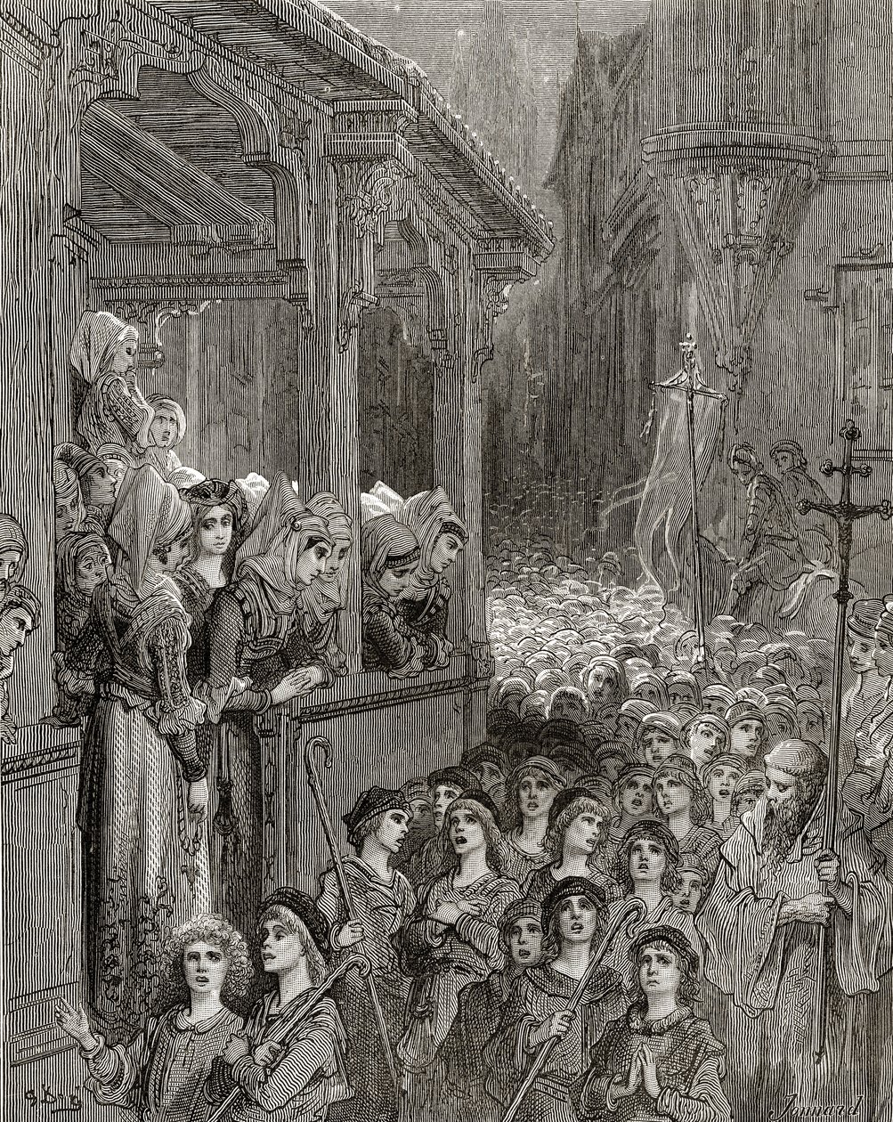 Dětská křížová výprava v roce 1212, ilustrace z 