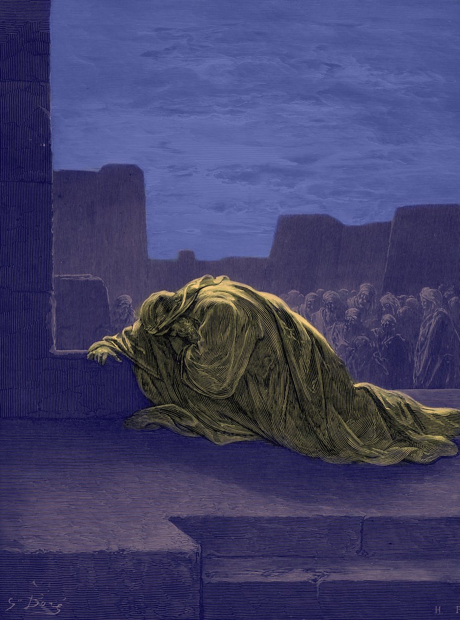Modlící se prorok Ezra, Gustave Doré. - Bible od Gustave Dore