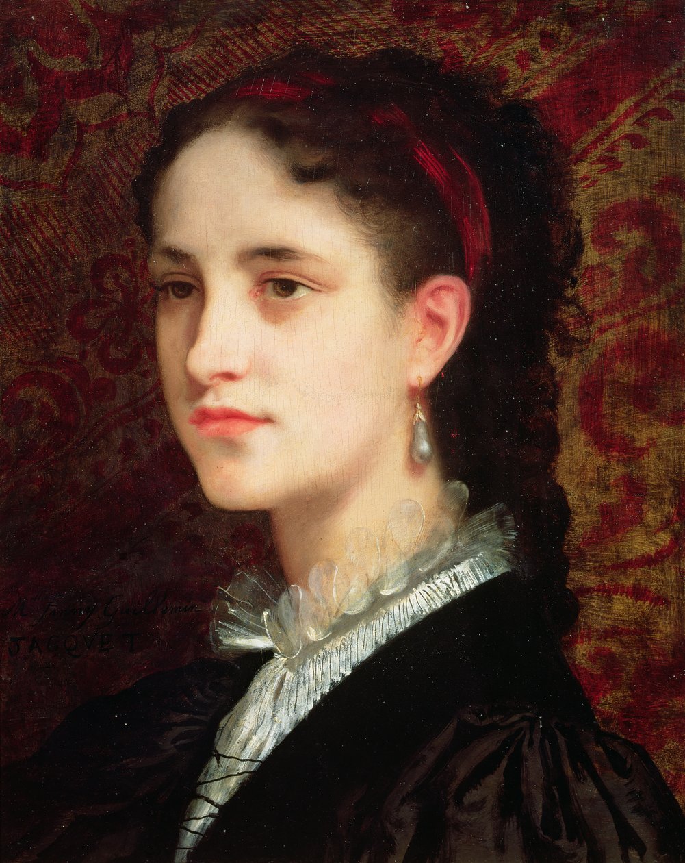 Portrét mladé ženy od Gustave Jacquet