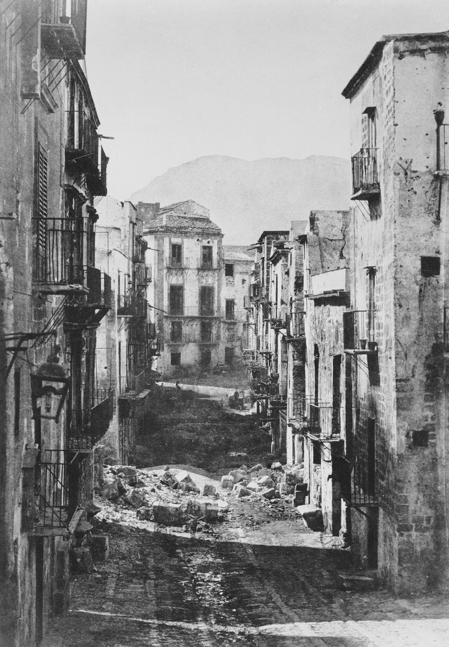 Zničení čtvrti Castres, Palermo, 1860 od Gustave Le Gray