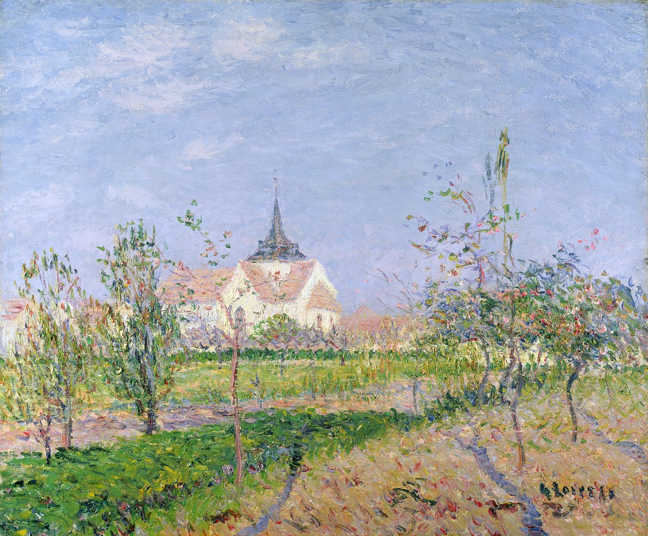 Kostel ve Vaudreuil, kolem roku 1905 od Gustave Loiseau