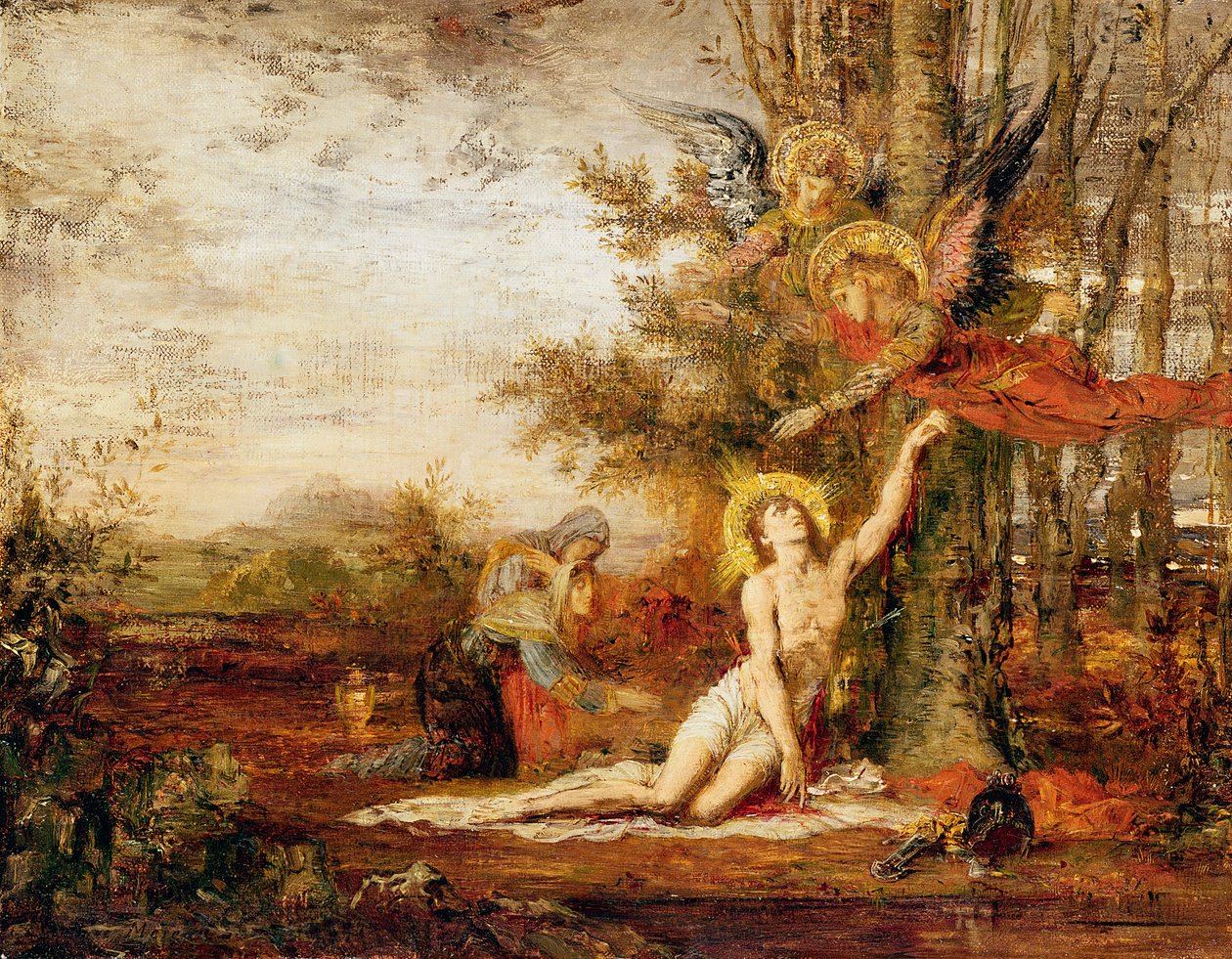 Kristus s anděly od Gustave Moreau