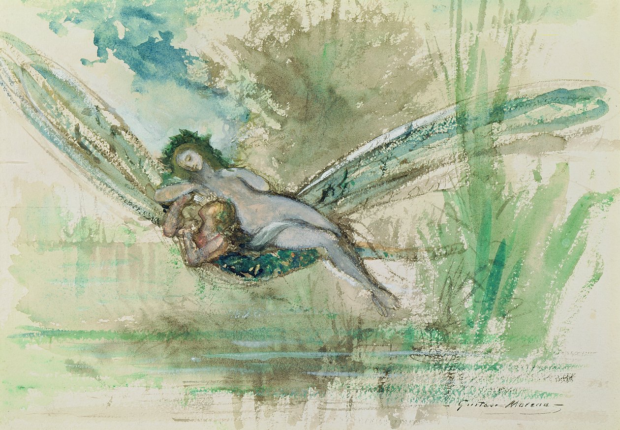Vážka, kolem roku 1884 od Gustave Moreau