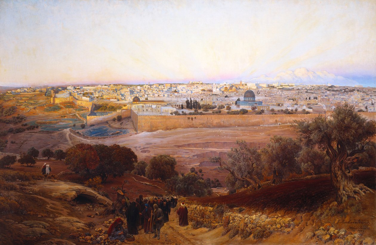 Jeruzalém z Olivetské hory, 1902 od Gustave Bauernfeind
