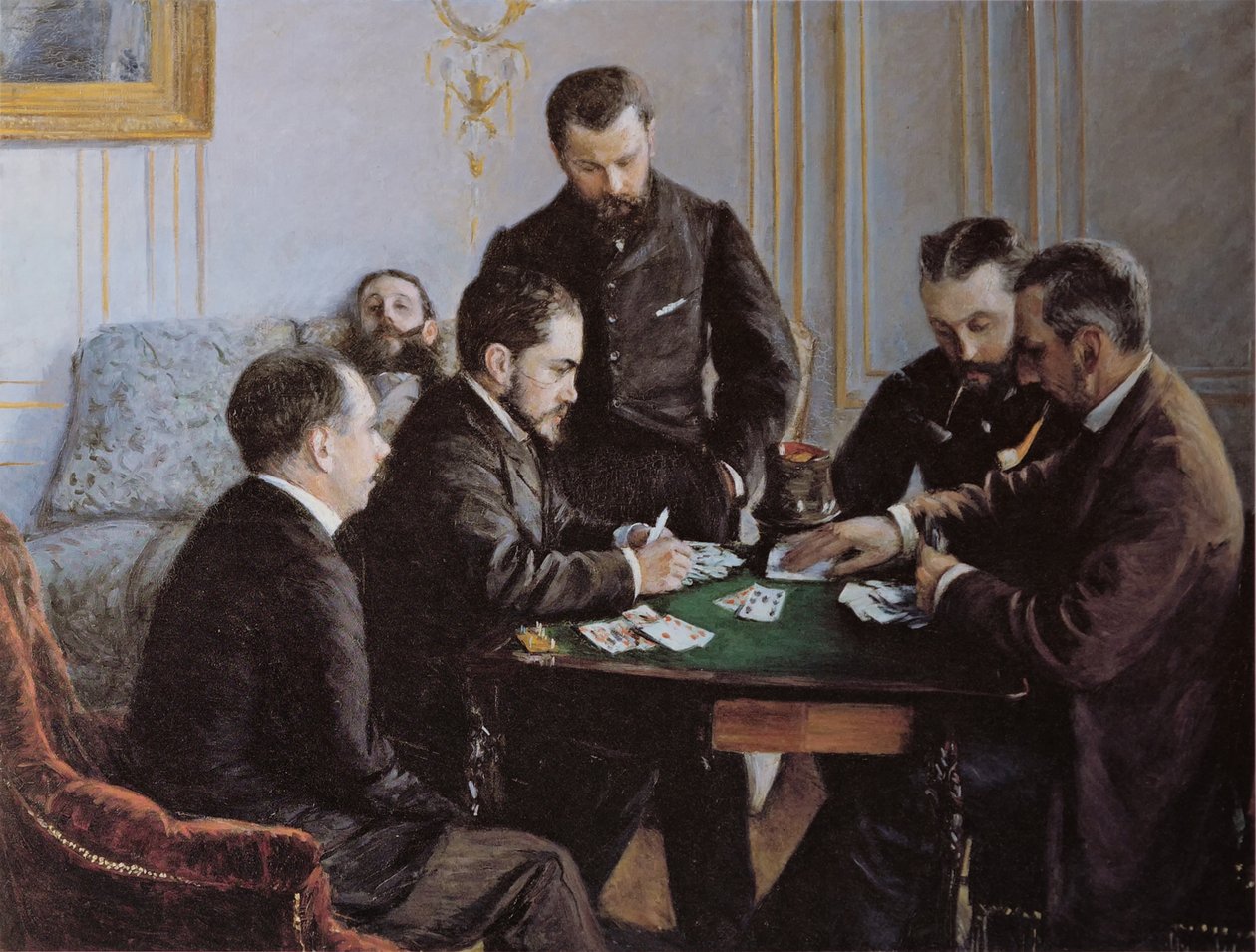 Besigue Party, asi 1881. od Gustave Caillebotte