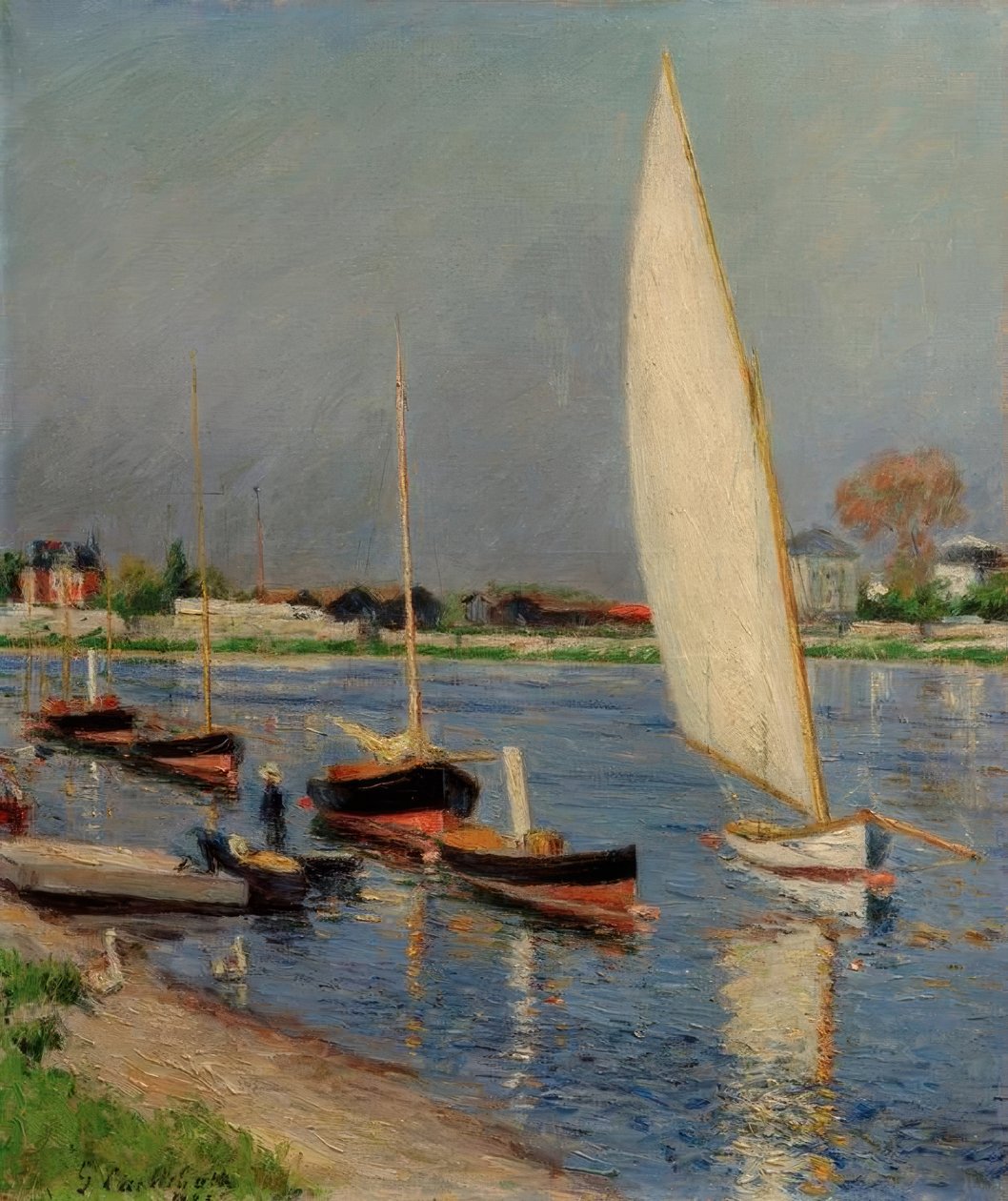 Plachetnice na Seině v Argenteuil od Gustave Caillebotte