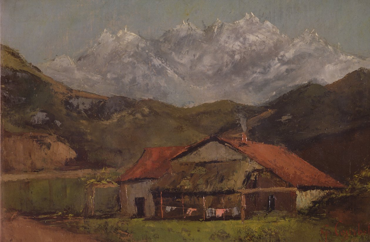 Chata v horách od Gustave Courbet