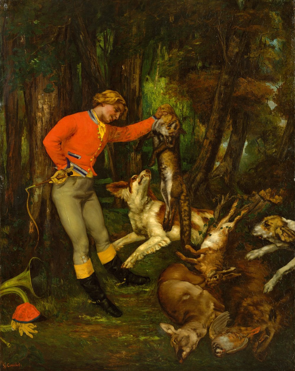 Po lovu, kolem roku 1859 od Gustave Courbet
