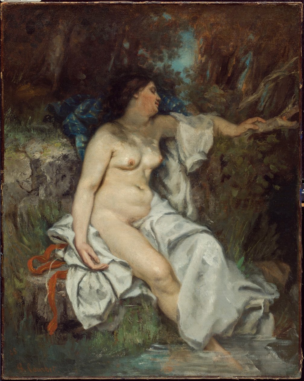 Koupající se spící u potoka od Gustave Courbet
