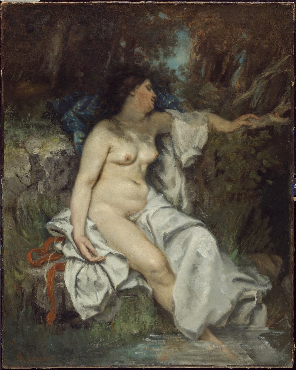 Bather Sleeping by a Brook, 1845 od Gustave Courbet