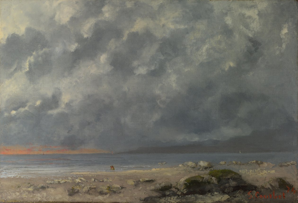 Plážová scéna od Gustave Courbet