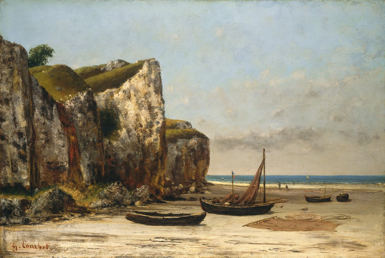 Pláž v Normandii od Gustave Courbet