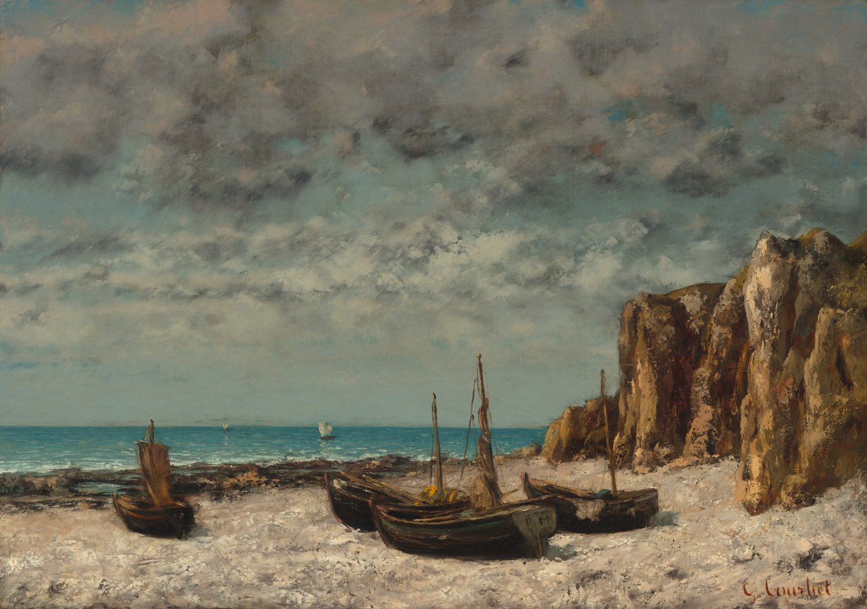 Lodě na pláži, Etretat, c. 18721875. od Gustave Courbet