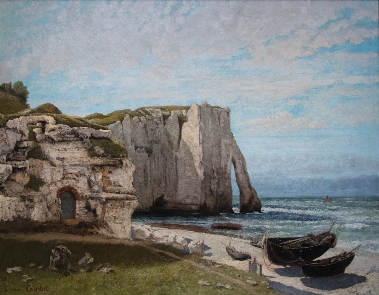 Útesy v Étretatu po bouři od Gustave Courbet