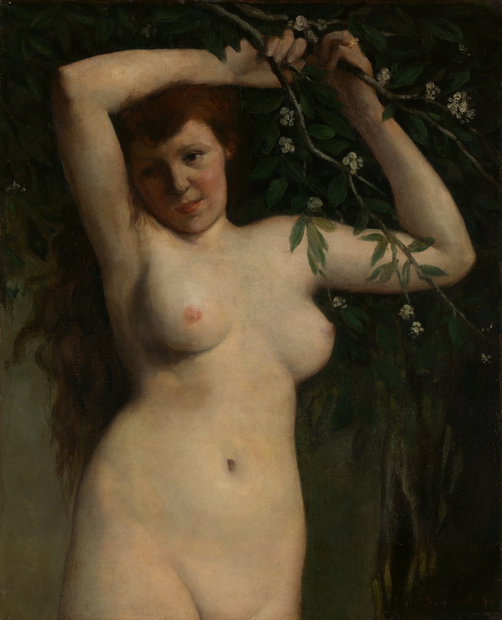 Akt s kvetoucí větví, 1863. od Gustave Courbet