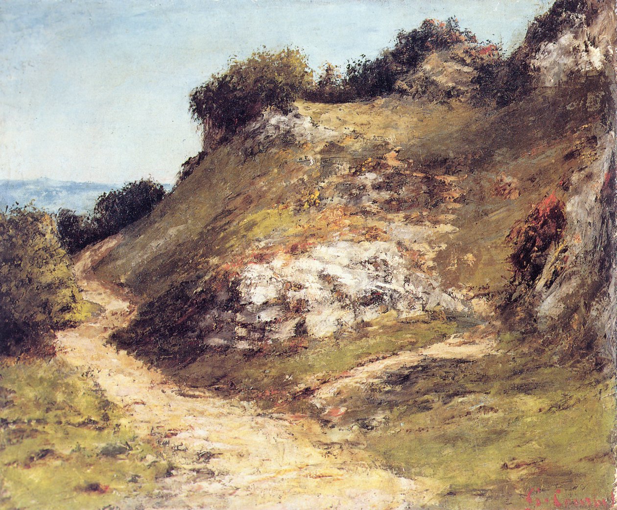 Cesta ve skalách od Gustave Courbet