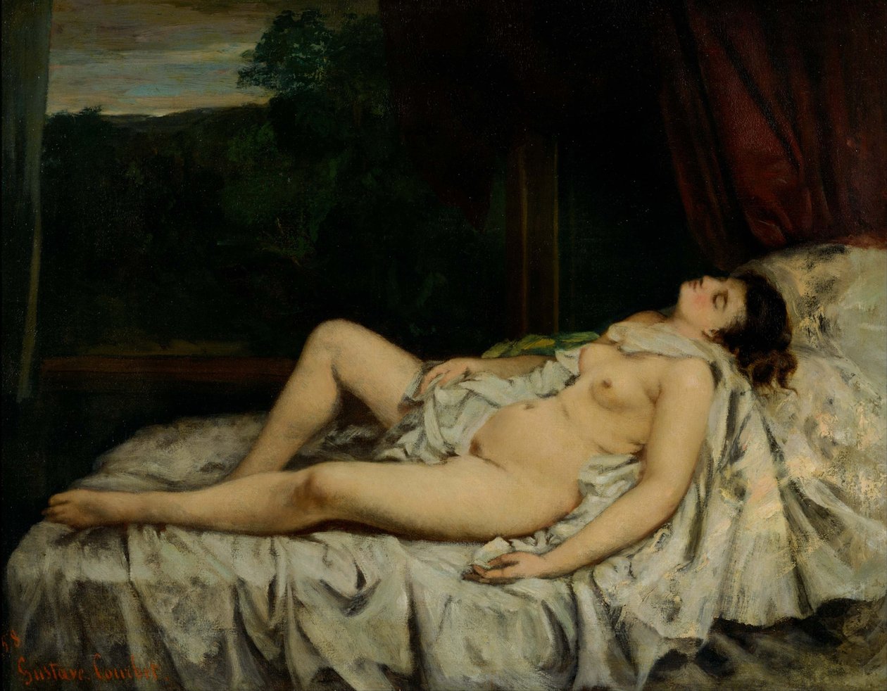 Spící akt od Gustave Courbet