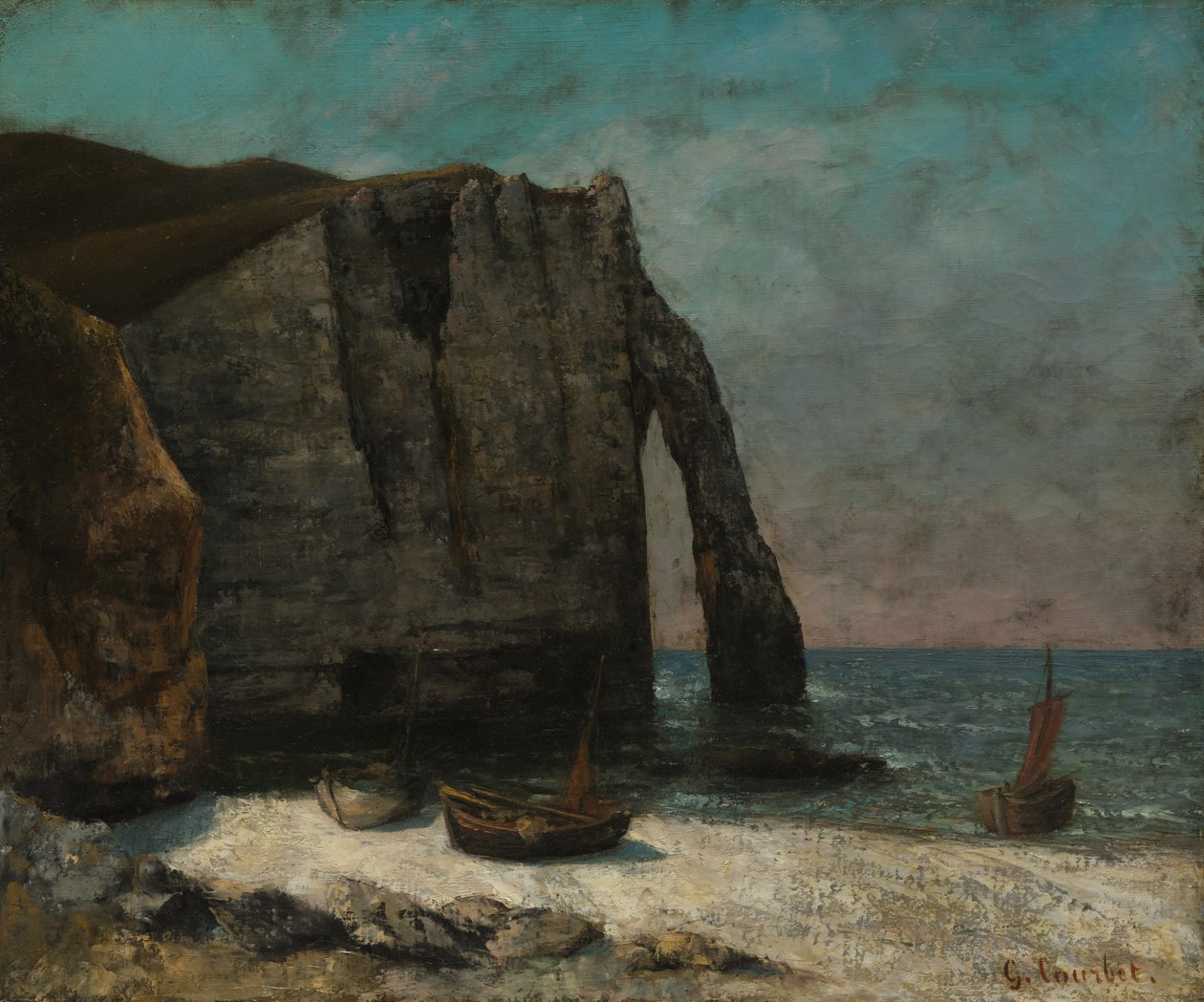 Cliff v Étretat, po roce 1872. od Gustave Courbet