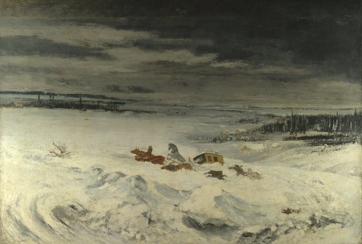 The Diligence in the Snow, 1860 od Gustave Courbet