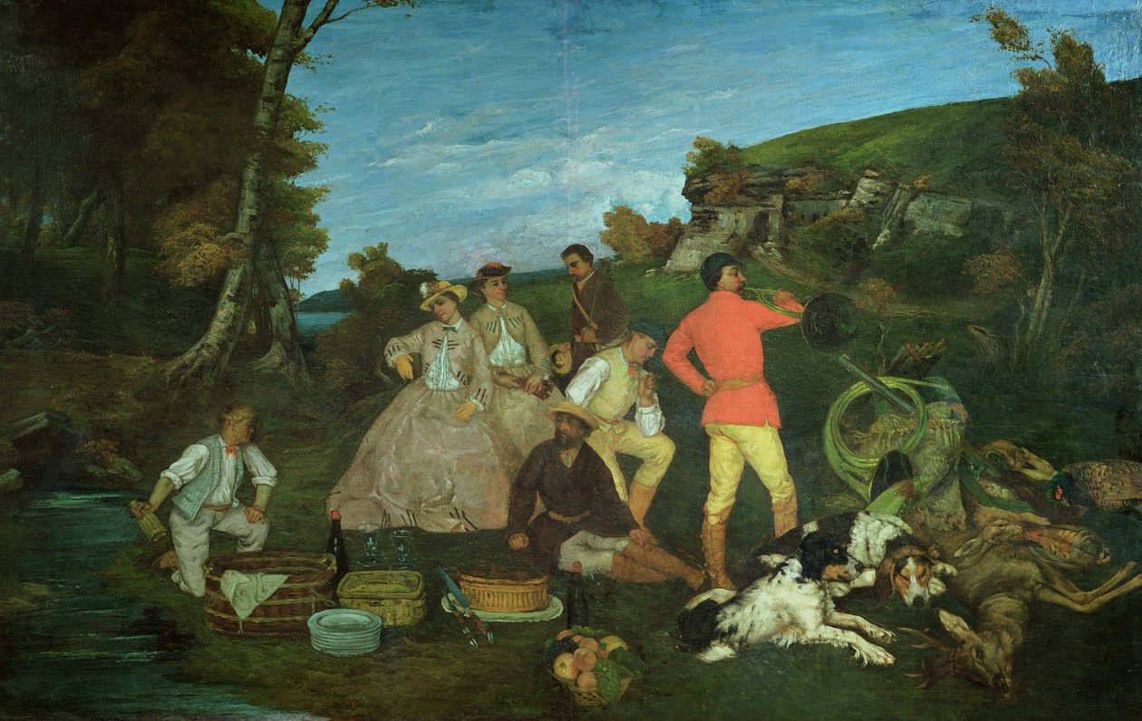 Lovcův piknik od Gustave Courbet