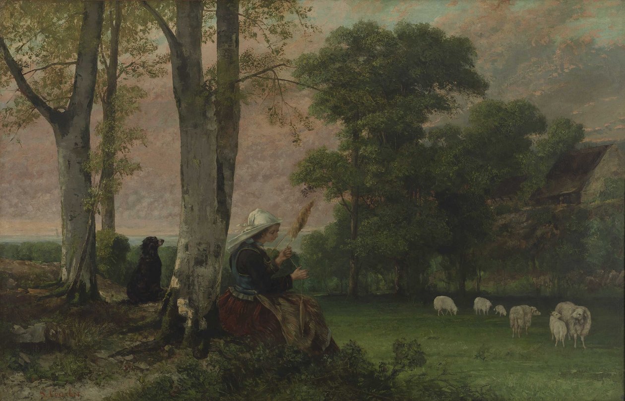 Pastýřka (Bretonská přadlena) od Gustave Courbet