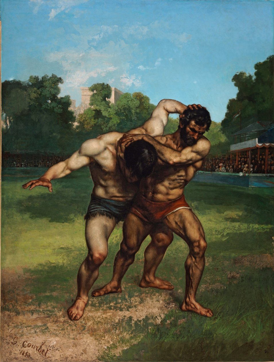 Wrestlers od Gustave Courbet