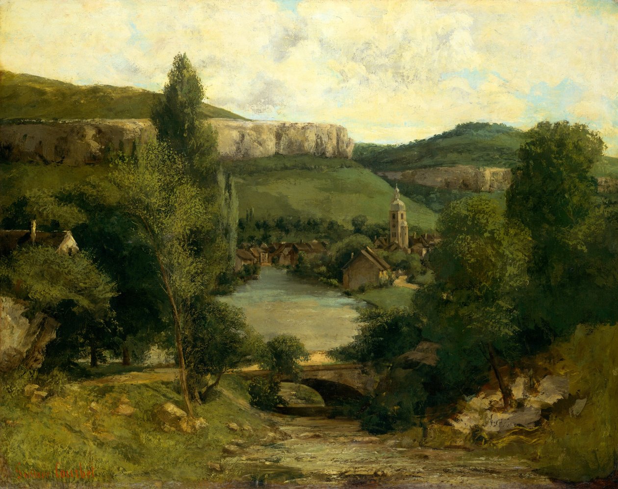 Pohled na Ornans, pravděpodobně v polovině 50. let 19. století. od Gustave Courbet