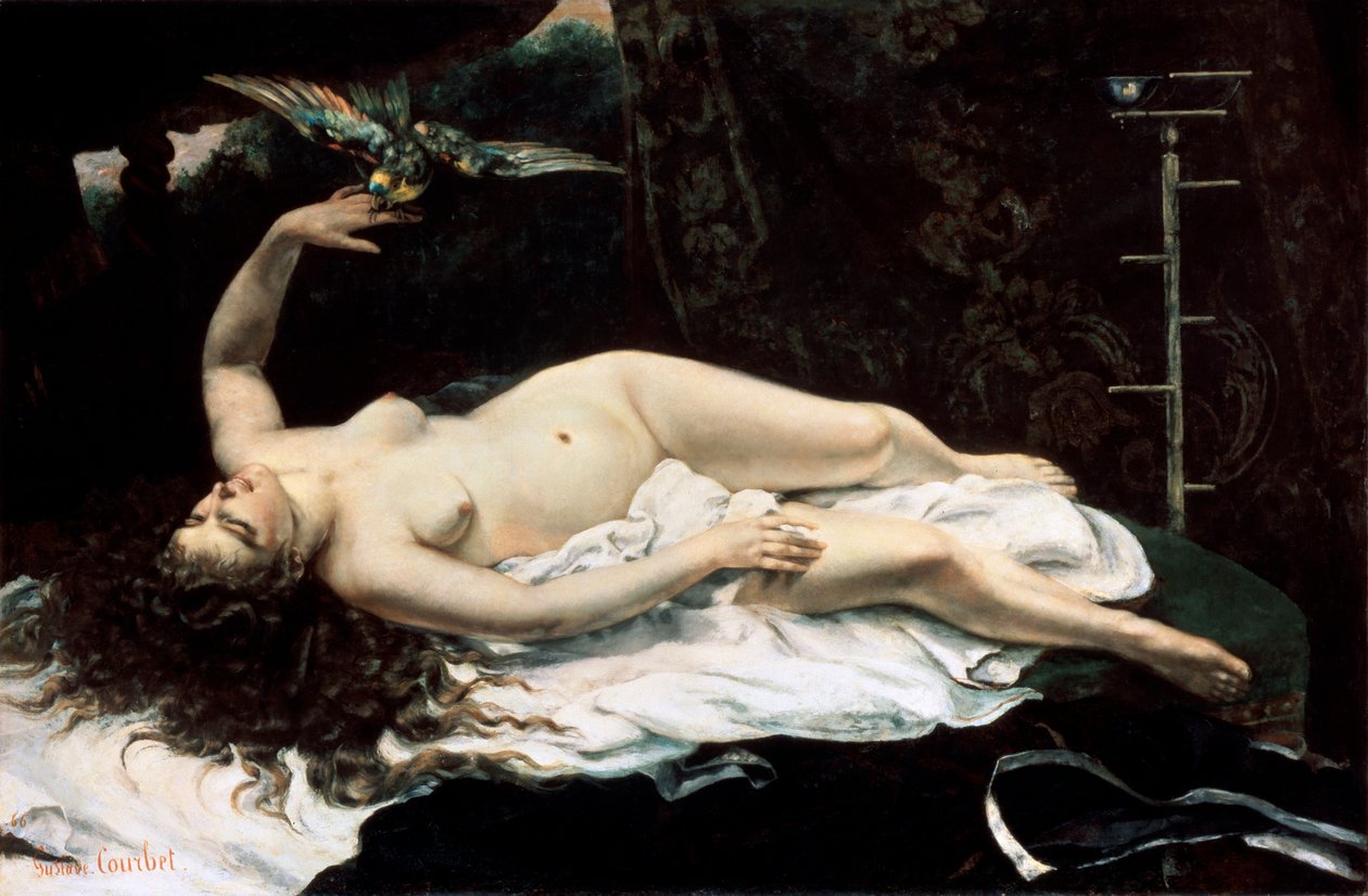 Žena s papouškem, 1866. od Gustave Courbet