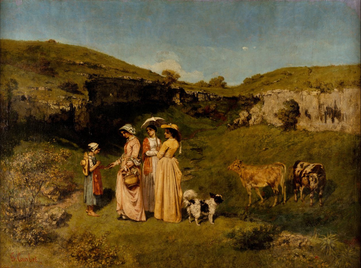 Mladé dámy z vesnice od Gustave Courbet