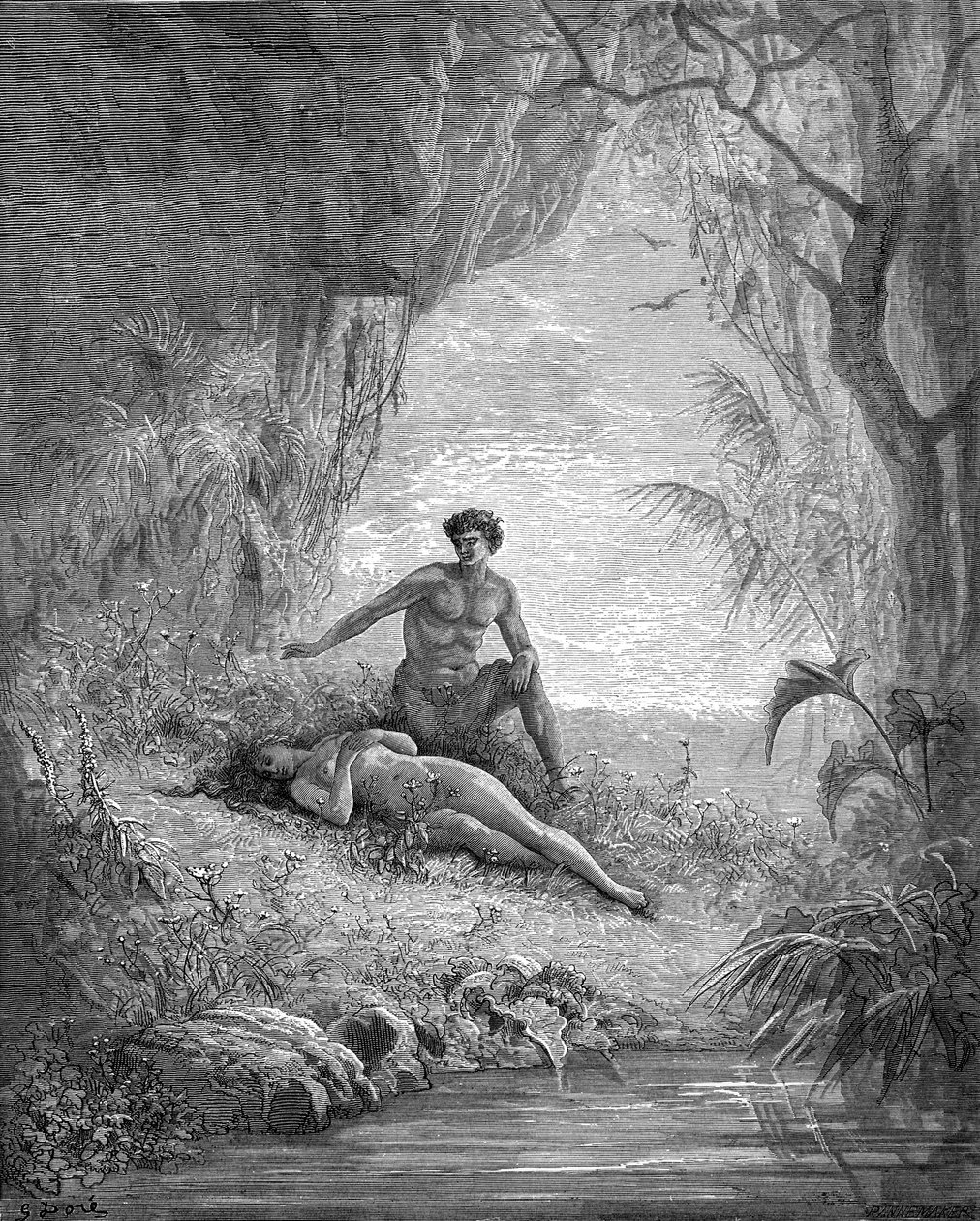 Adam a Eva - Bible od Gustave Dore