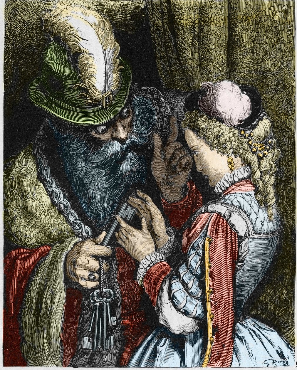 Ilustrace pro „“ Modrovous““ od Gustave Dore