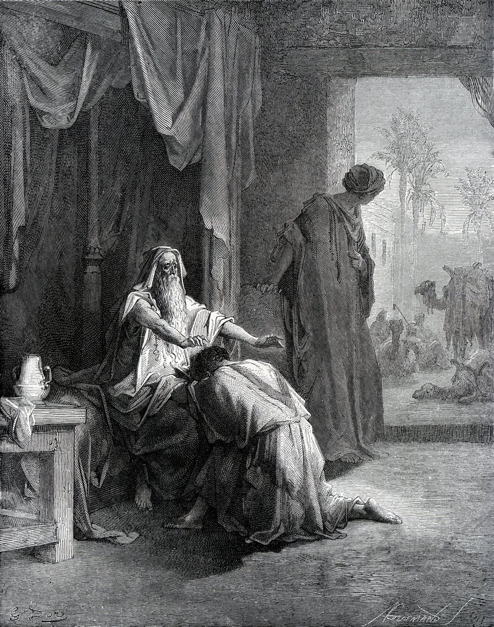 Izák žehná Jákobovi od Gustave Dore