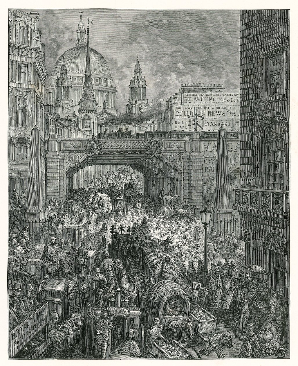 Ludgate Hill (rytina) od Gustave Dore