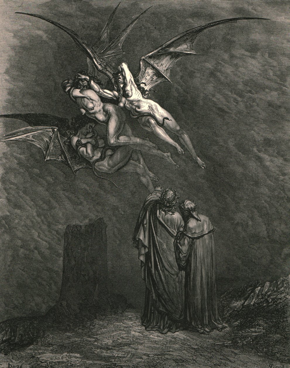 Označ všechny strašné Erynnis, c1890. od Gustave Dore