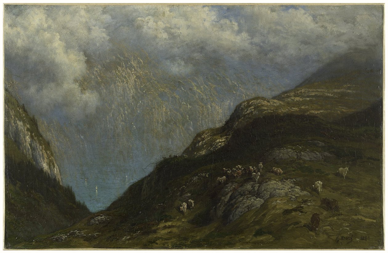 Horská krajina od Gustave Dore