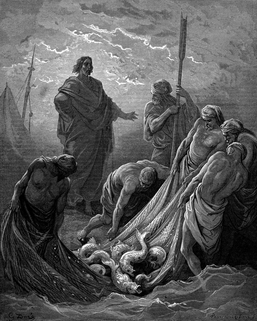 Zázračný návrh ryb, 1866 od Gustave Dore