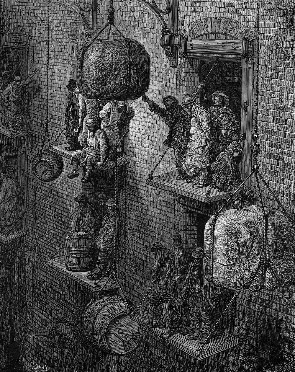 Viktoriánský sklad v Londýně od Gustave Dore