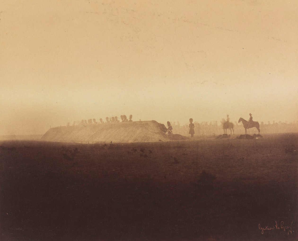 Manévry jezdectva, Camp de Châlons, 1857 (foto) od Gustave Le Gray