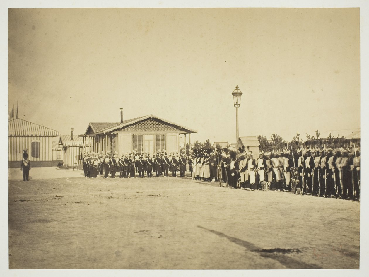 Vojáci lehké pěchoty, Camp de Châlons od Gustave Le Gray
