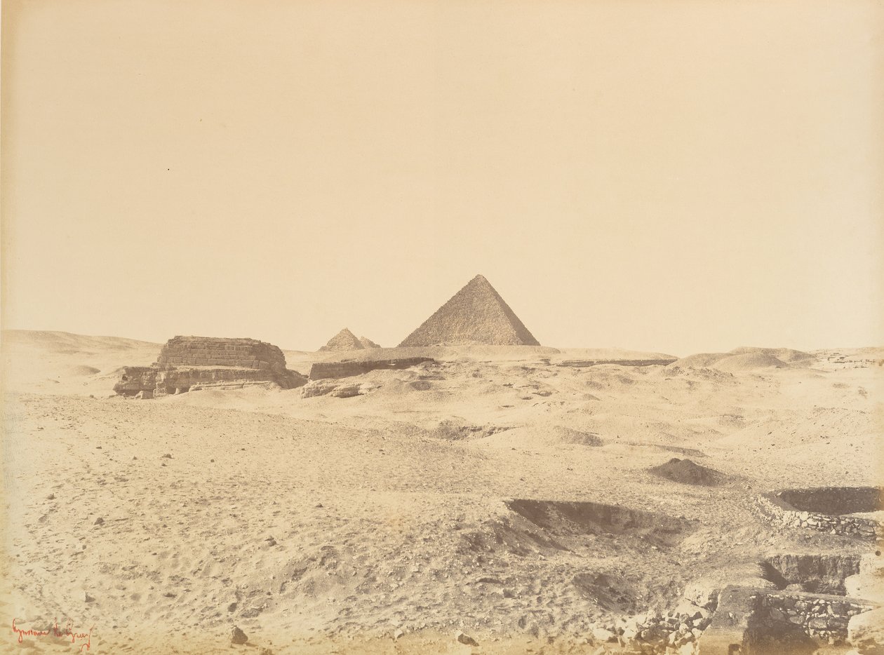 Pyramidy v Gíze, 1865-69. od Gustave Le Gray