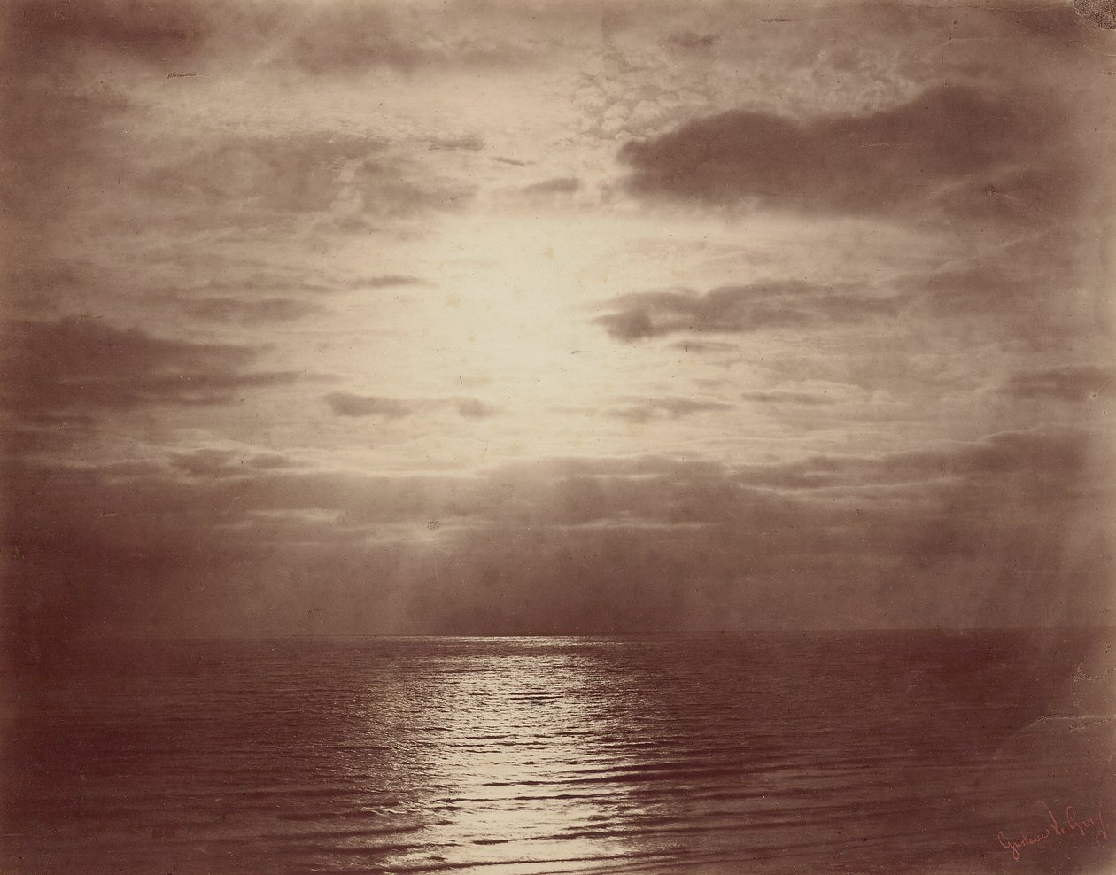 Sluneční efekt v oblacích-oceán od Gustave Le Gray
