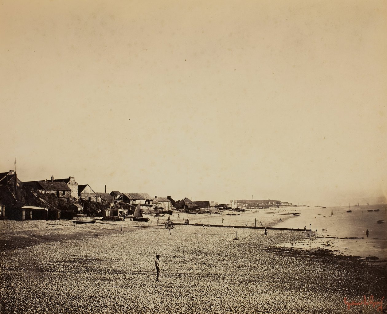 Pláž v Sainte-Adresse, 185657. od Gustave Le Gray