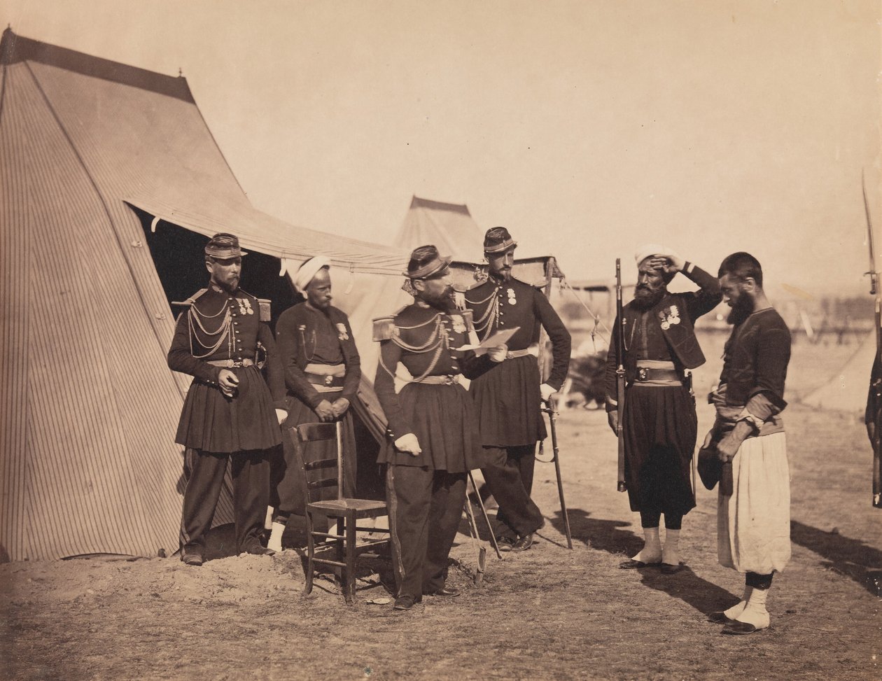 [Zouaves, Camp de Châlons], 1857. od Gustave Le Gray