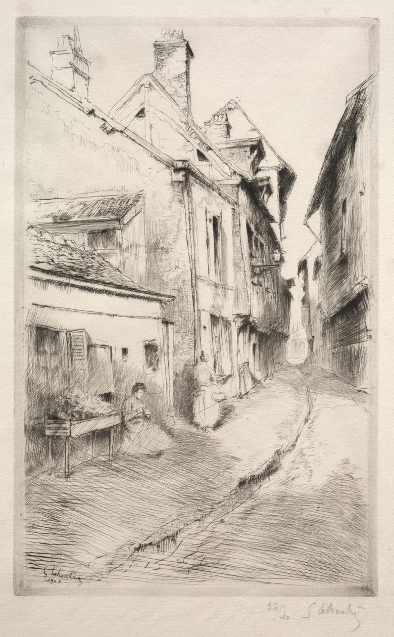 School Street v Troyes, 1902. od Gustave Leheutre