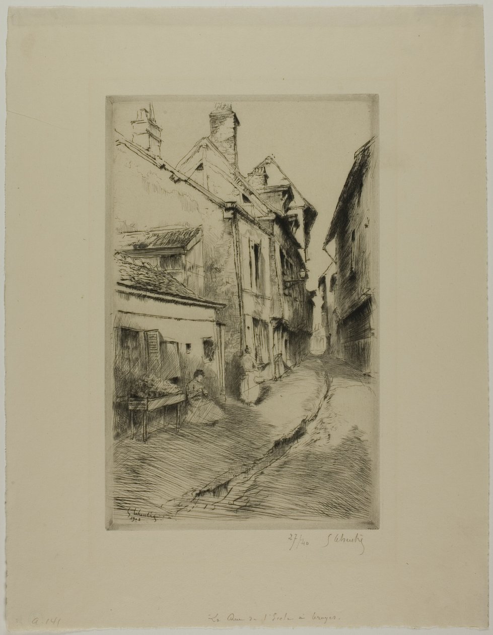 Školní ulice, Troyes od Gustave Leheutre
