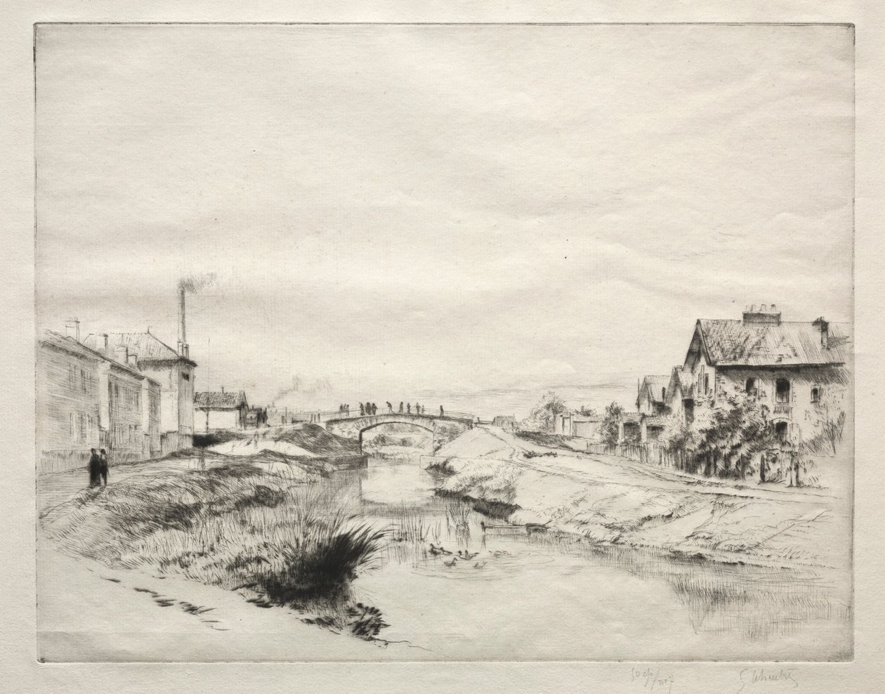 Workmens House v Troyes, Francie. od Gustave Leheutre