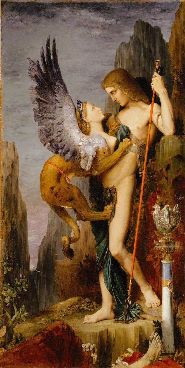 Oidipus a Sfinga od Gustave Moreau