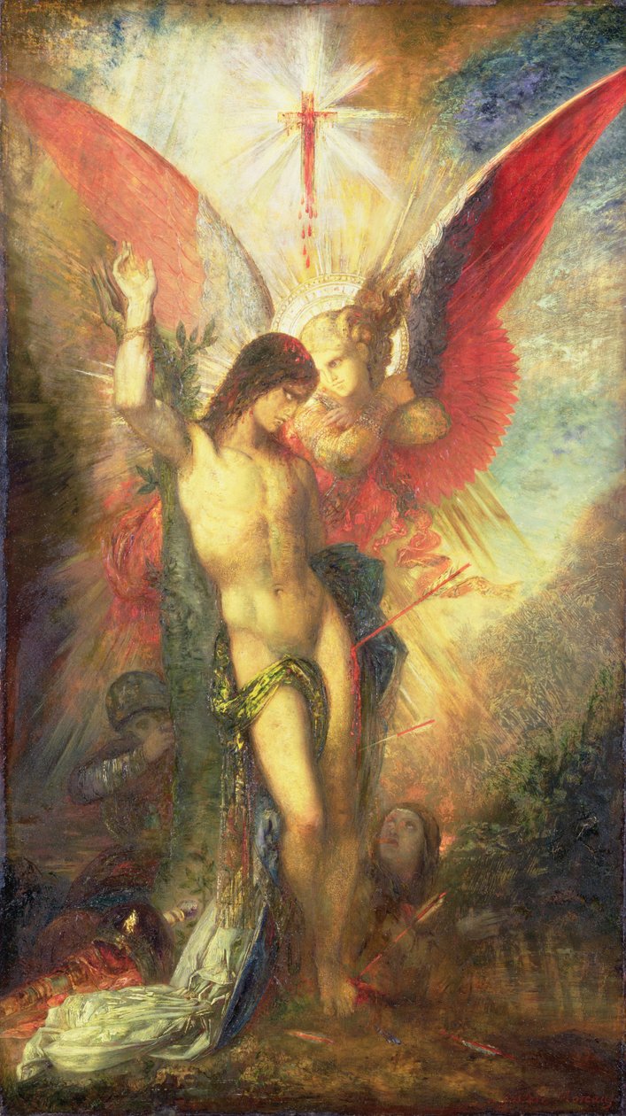 Sv. Šebestián a anděl, kolem roku 1876 od Gustave Moreau